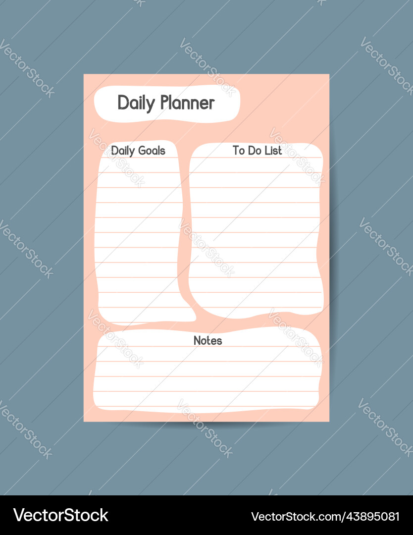 daily-planner-template-minimalist-planners-vector-image