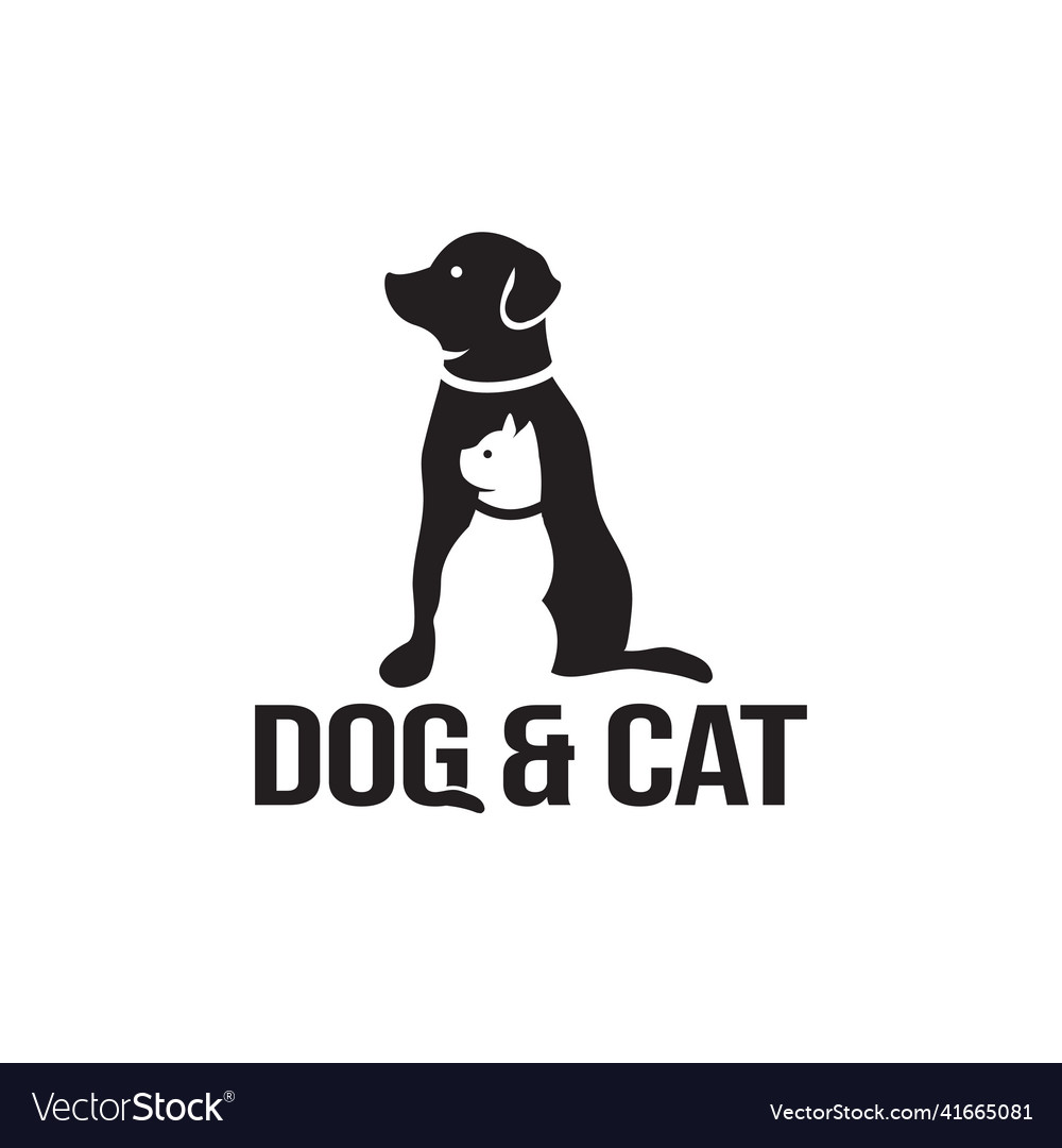 Dog and cat pet logo design icon template Vector Image