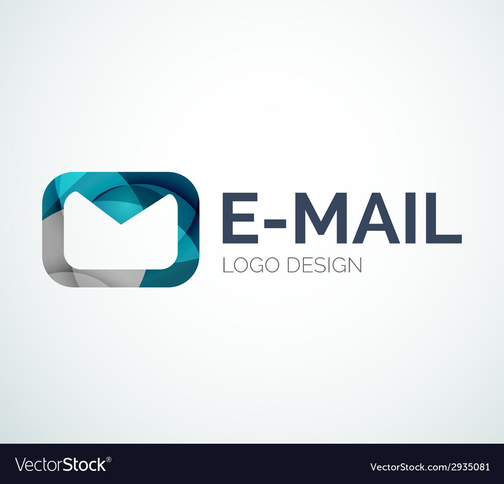 Email logo design made of color pieces