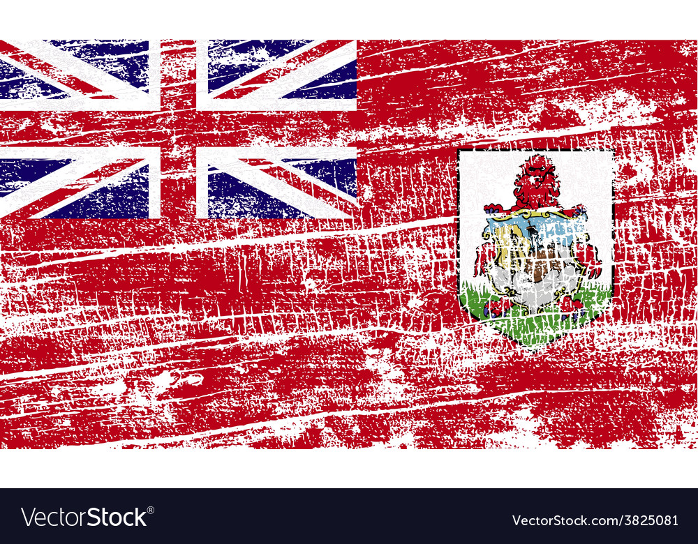 Flag of bermuda with old texture