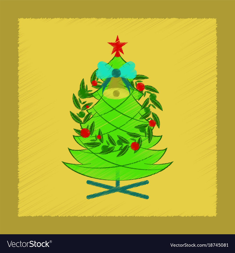 Flat shading style icon christmas fir wreath