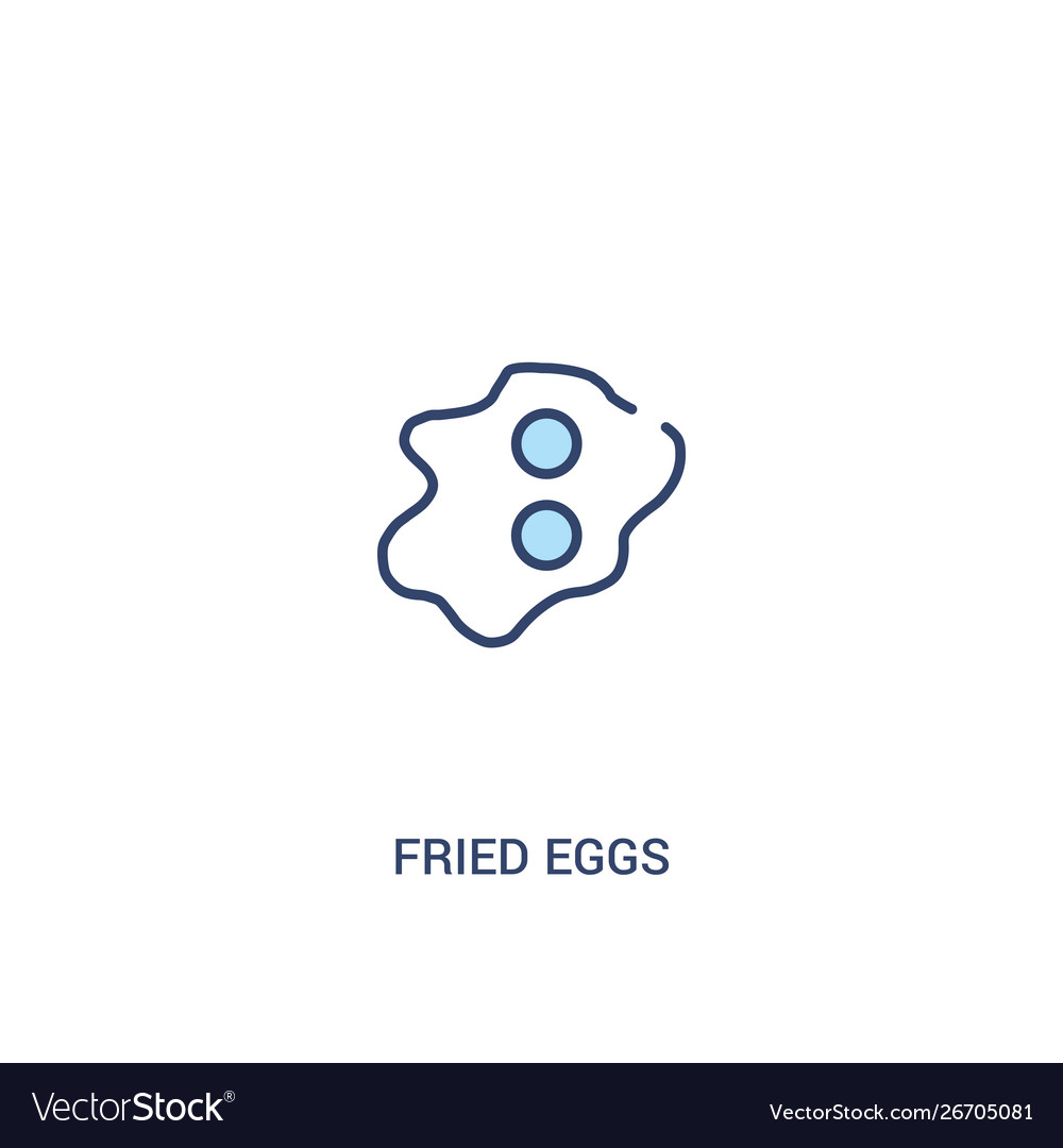 Fried eggs concept 2 colored icon simple line