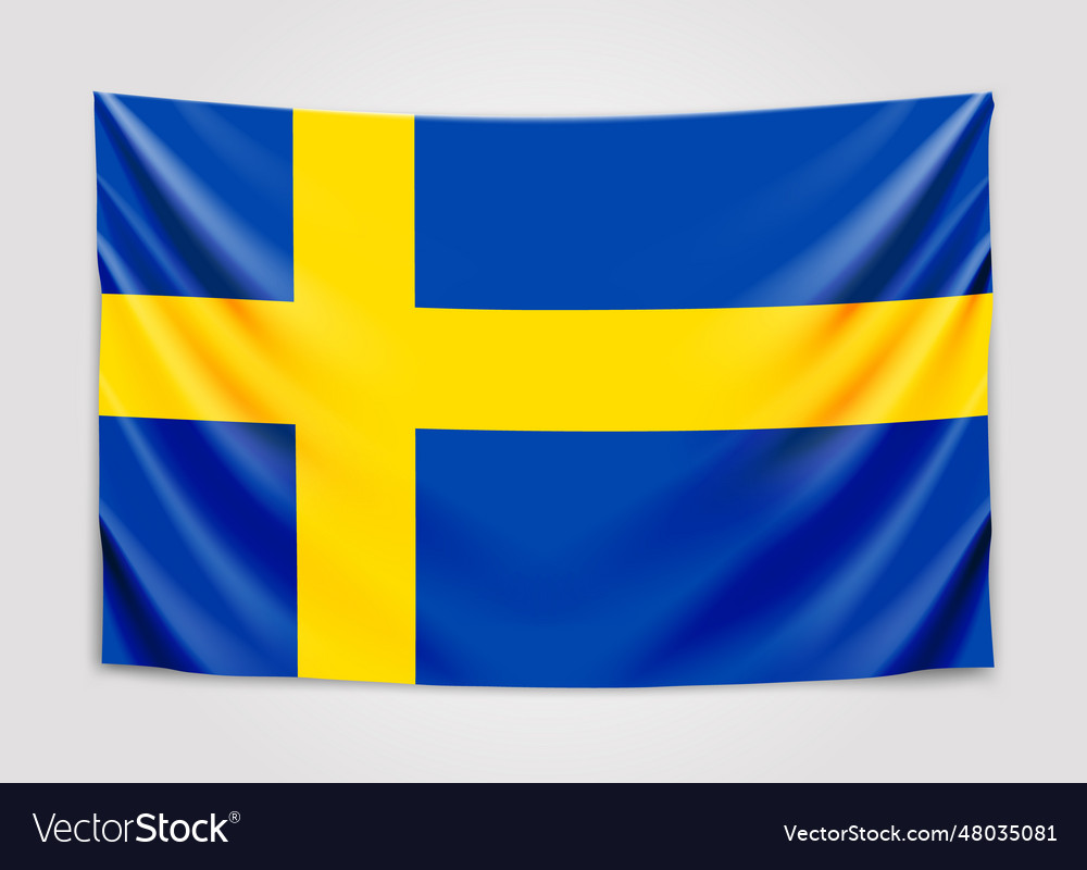 Hanging flag of sweden kingdom national