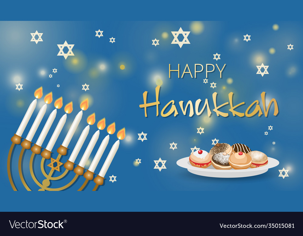 Happy hanukkah traditional jewish holiday Vector Image