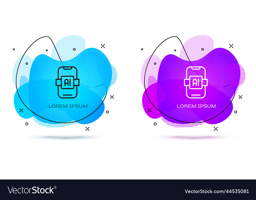 Line artificial intelligence ai icon isolated vector image Line artificial intelligence ai icon isolated