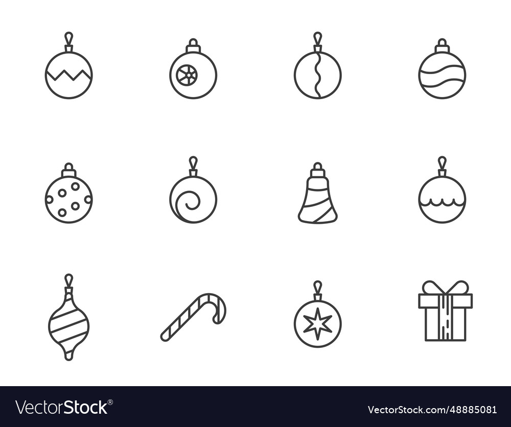 Set of christmas toys icons