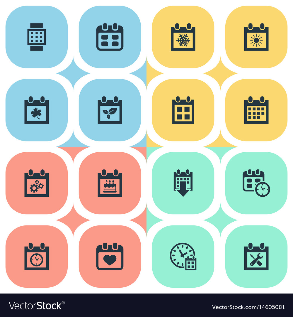 Set of simple date icons