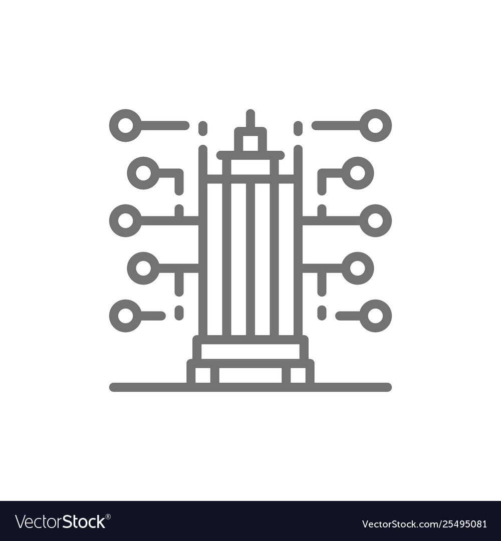 Smart building new city technology line icon Vector Image