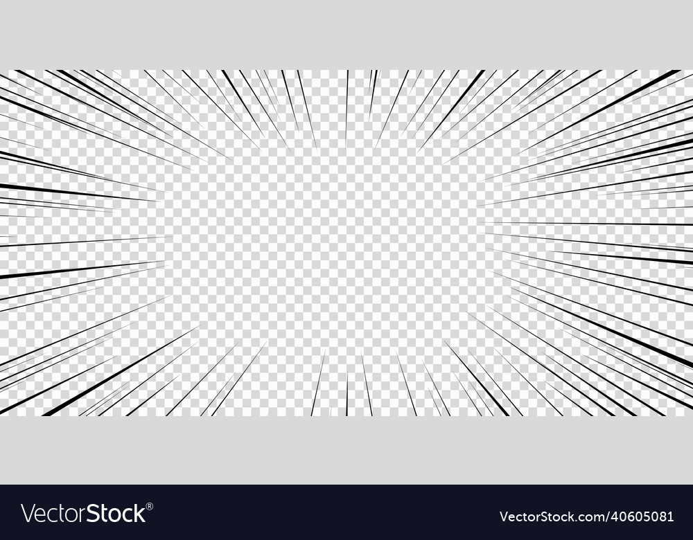 Speed lines as manga comic effect on transparent Vector Image