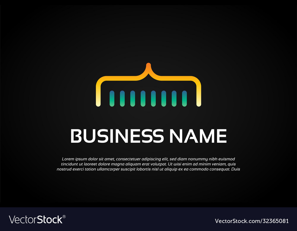 Unique colorful comb coding logo template vector image Unique colorful comb coding logo template