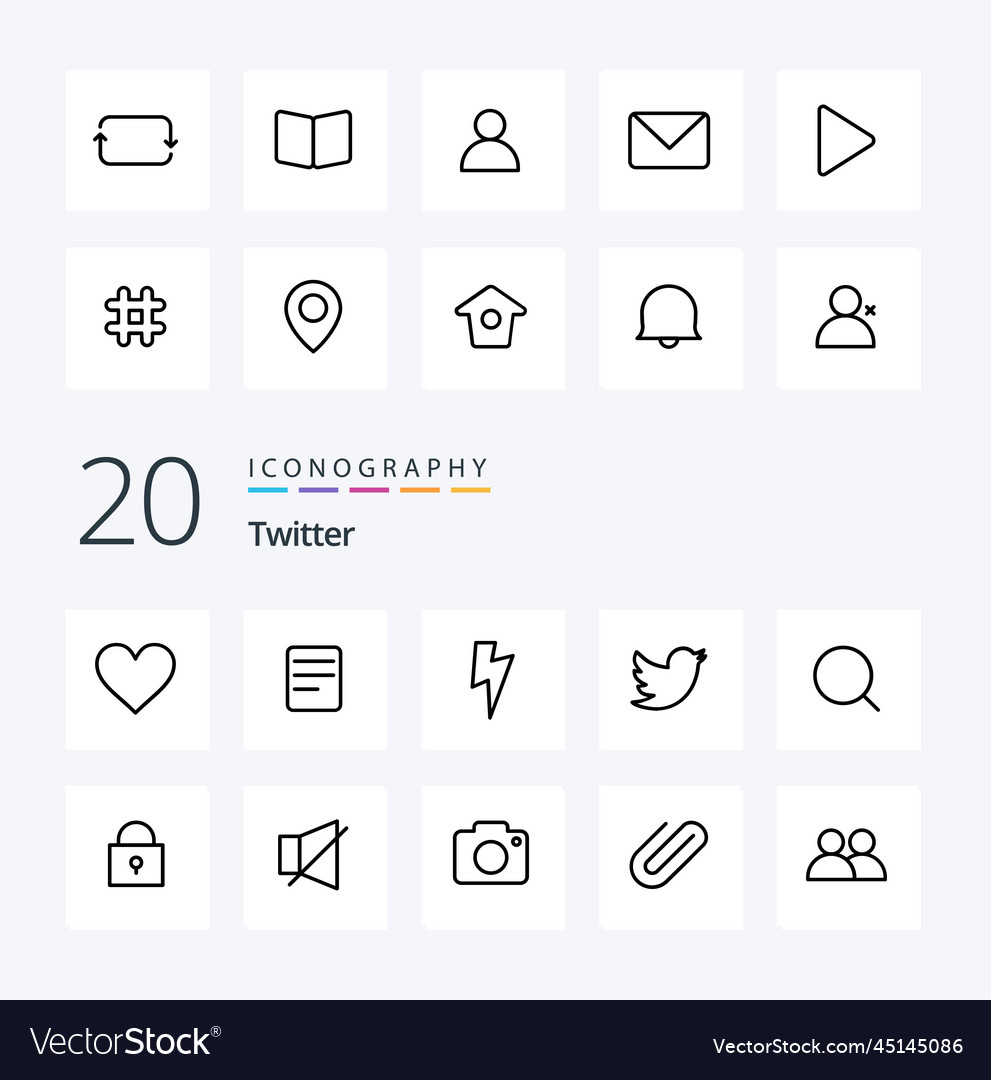 20 twitter line icon pack wie tool power