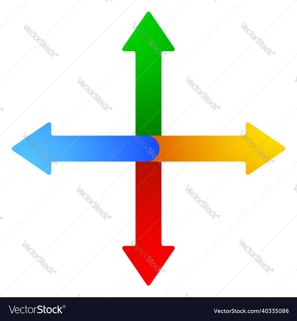 4-way arrows pointers cursors shapes vector image 4-way arrows pointers cursors shapes