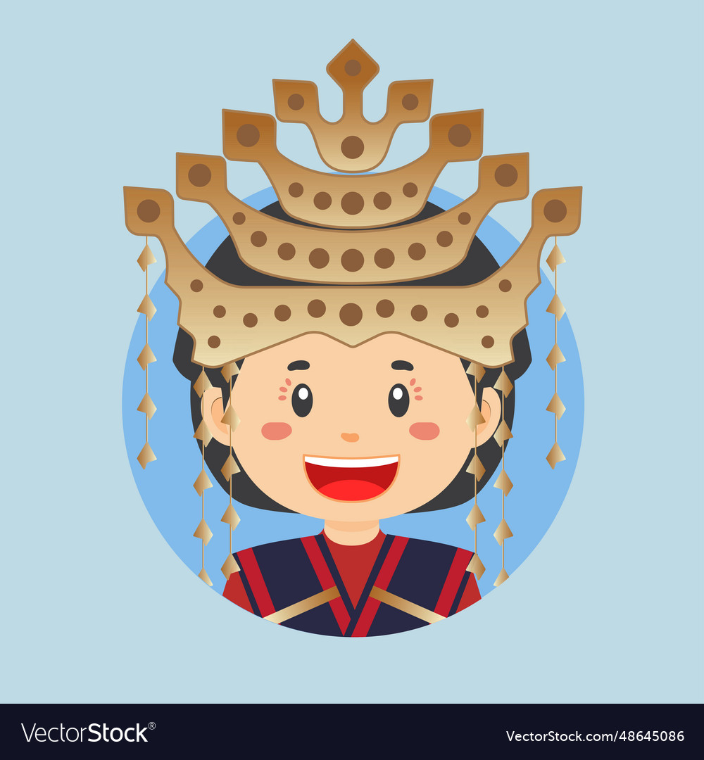 Avatar of a north sumatra indonesian character Vector Image