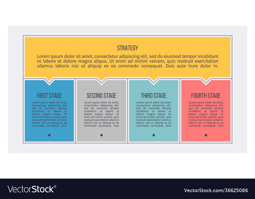 Business process chart with 4 steps options Vector Image