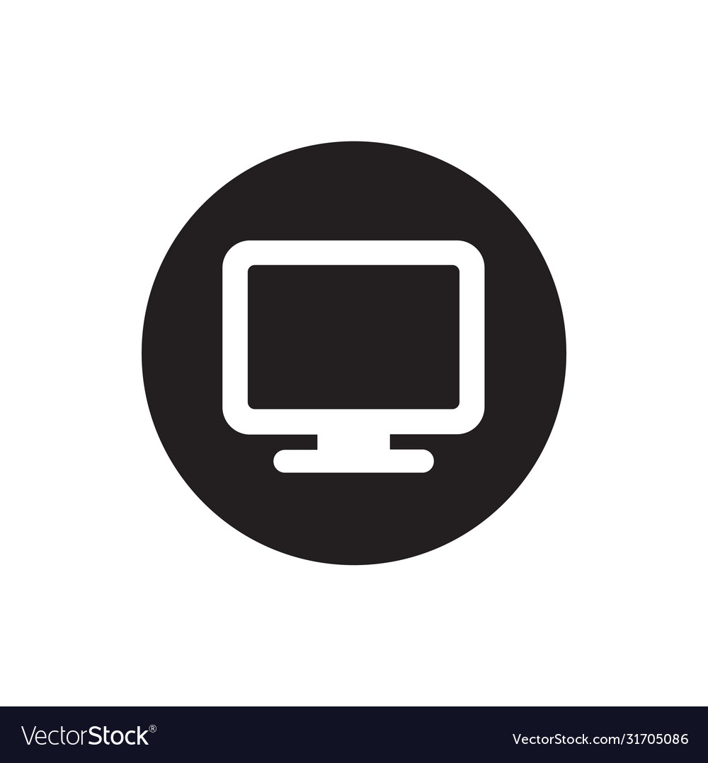 Computer icon simple sign for web site and mobile vector image Computer icon simple sign for web site and mobile