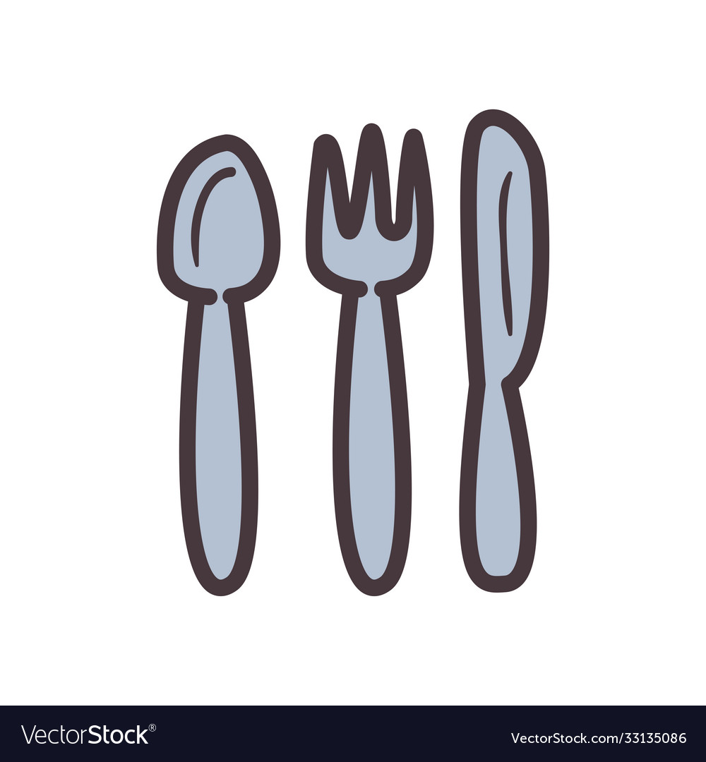 Cutlery line and fill style icon design