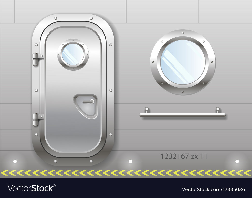 Door and window of the ship Royalty Free Vector Image