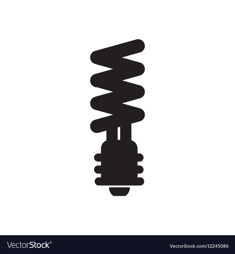 Flat icon in black and white eco light bulb