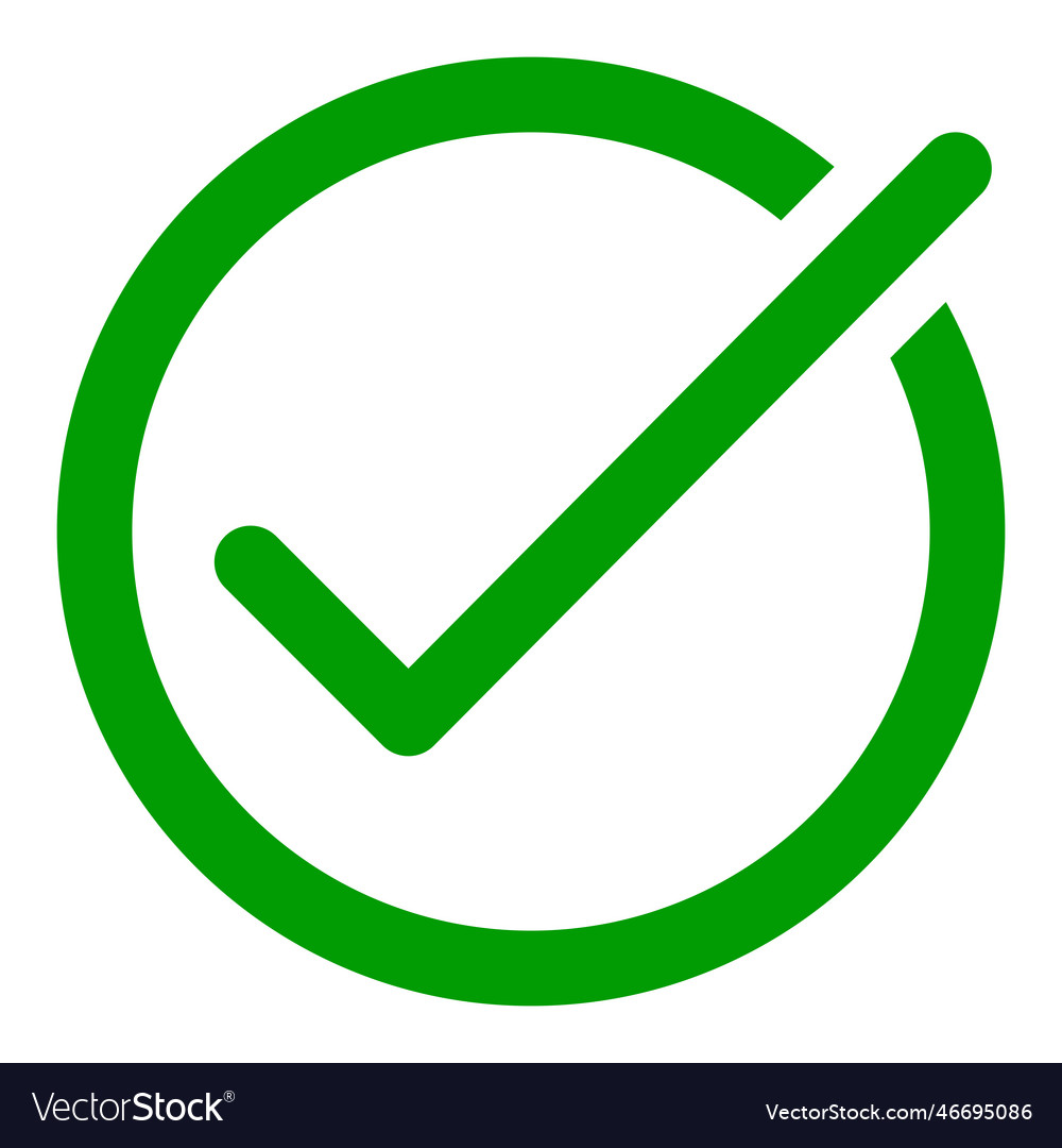 Green check mark icon in trendy style tick Vector Image