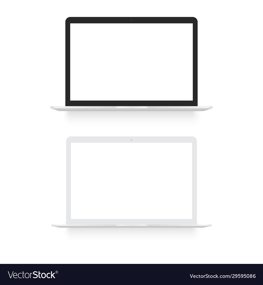 Laptop realistic computer in mockup style vector image Laptop realistic computer in mockup style