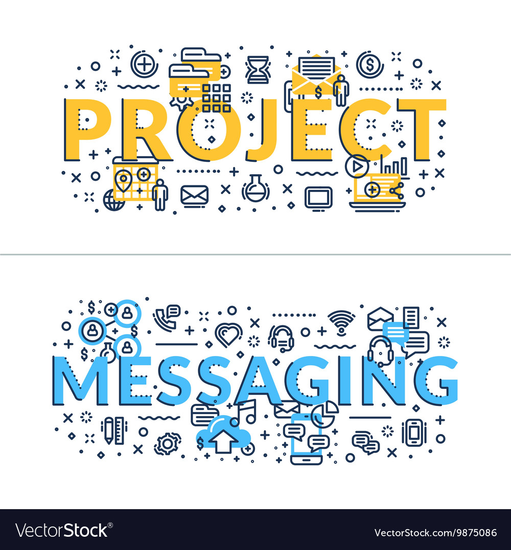 project-and-messaging-headings-titles-horizontal-vector-image