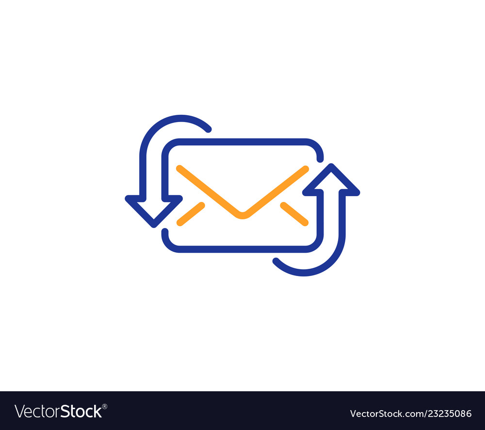Refresh mail line icon new messages vector image Refresh mail line icon new messages