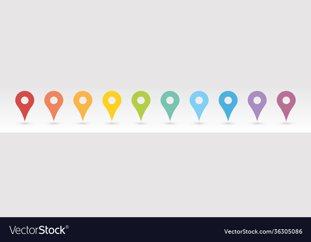 Set bunte Kartenzeiger vector image Set bunte Kartenzeiger