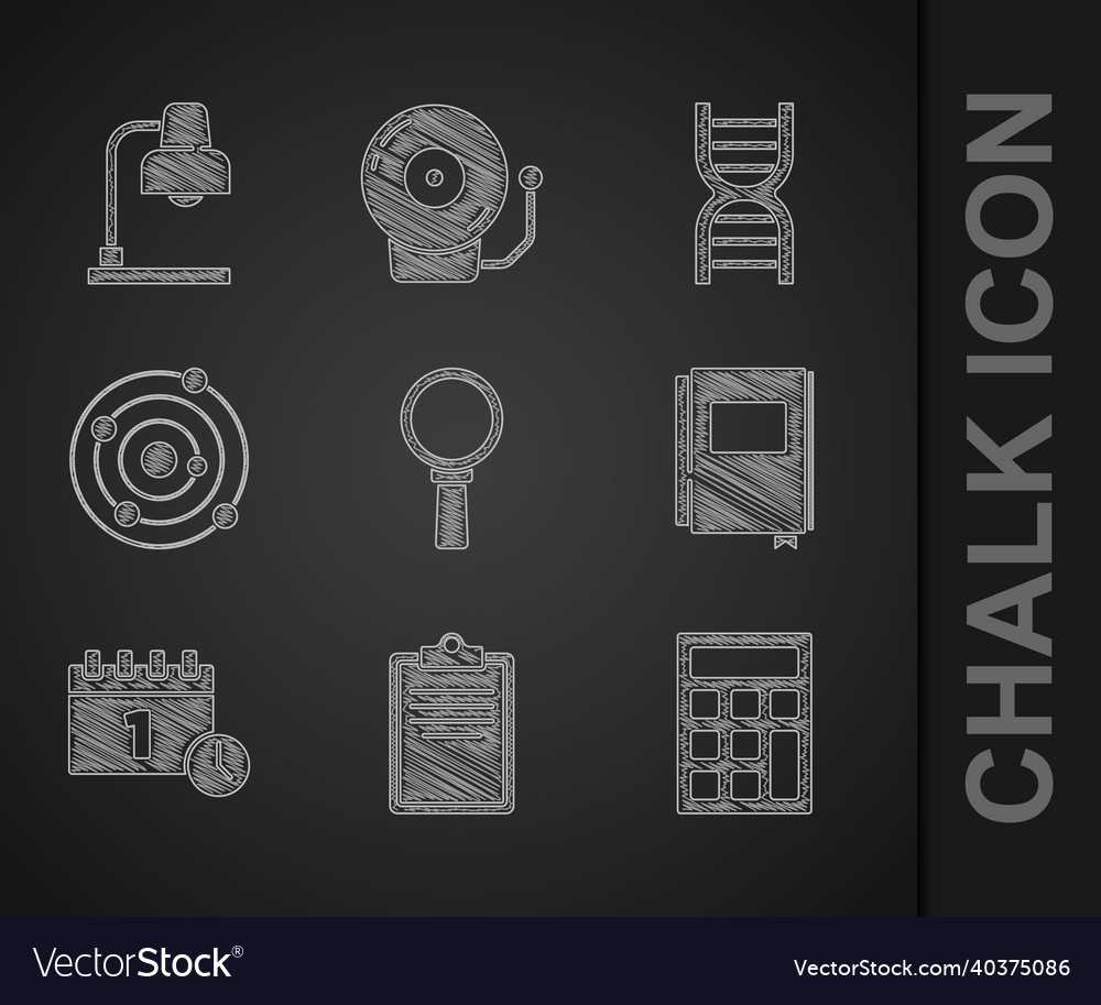 Set magnifying glass clipboard with checklist vector image Set magnifying glass clipboard with checklist