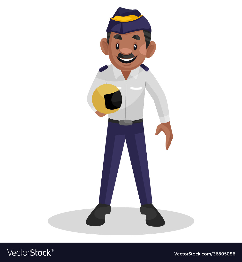 Traffic police cartoon Royalty Free Vector Image