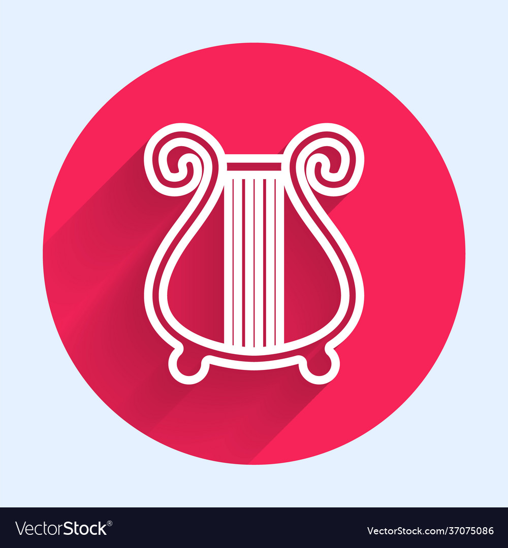 White line ancient greek lyre icon isolated Vector Image