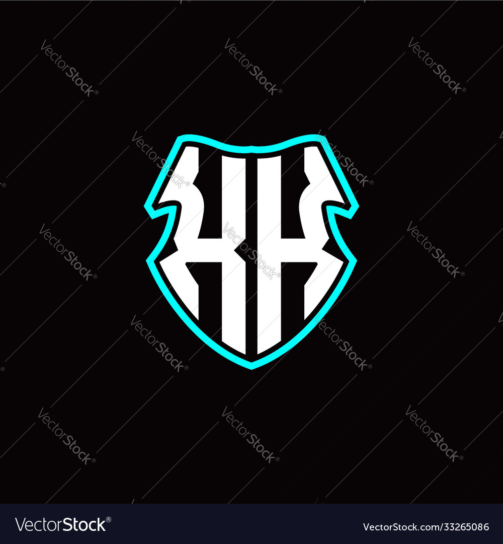 X k initial logo design with a shield shape