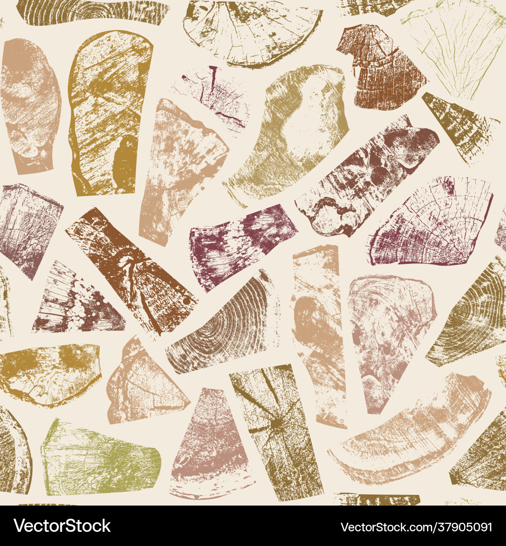 Abstract seamless pattern with wood cuts Vector Image