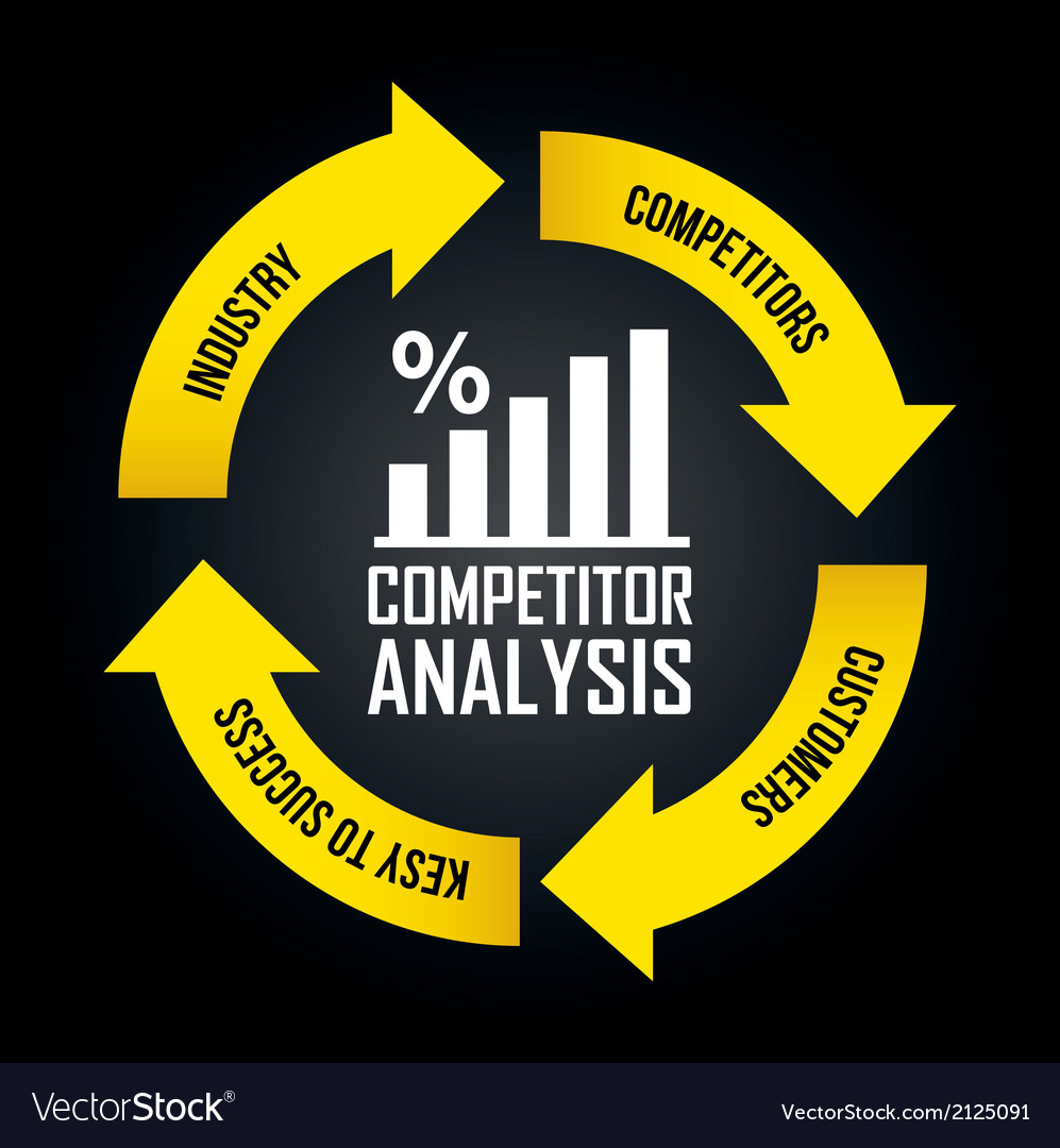Competitor analysis with arrows background