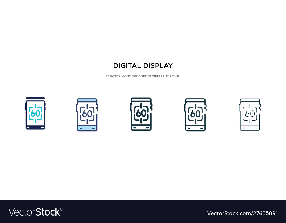 Digital display 60 icon in different style two