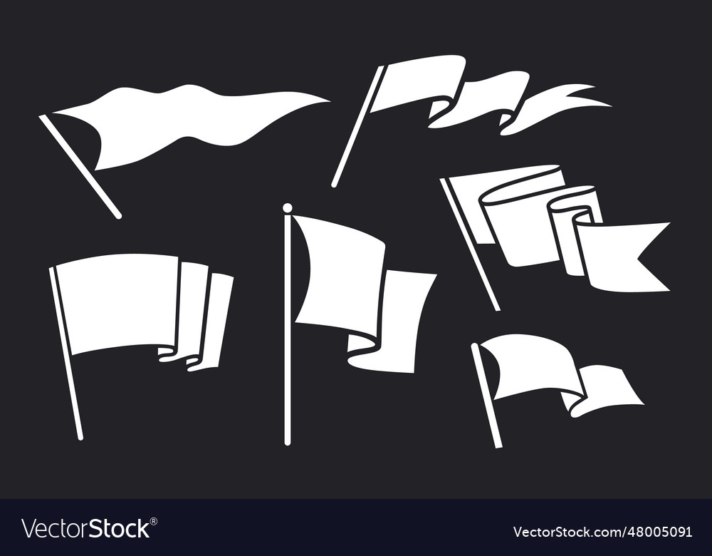 Flags set black and white images Royalty Free Vector Image