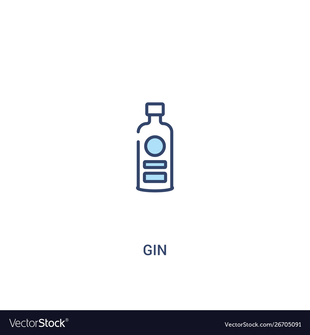 Gin concept 2 colored icon simple line element vector image Gin concept 2 colored icon simple line element