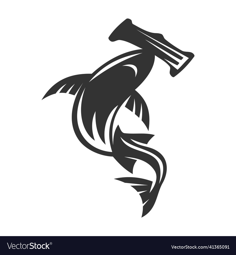 Hammerhead shark icon brand identity