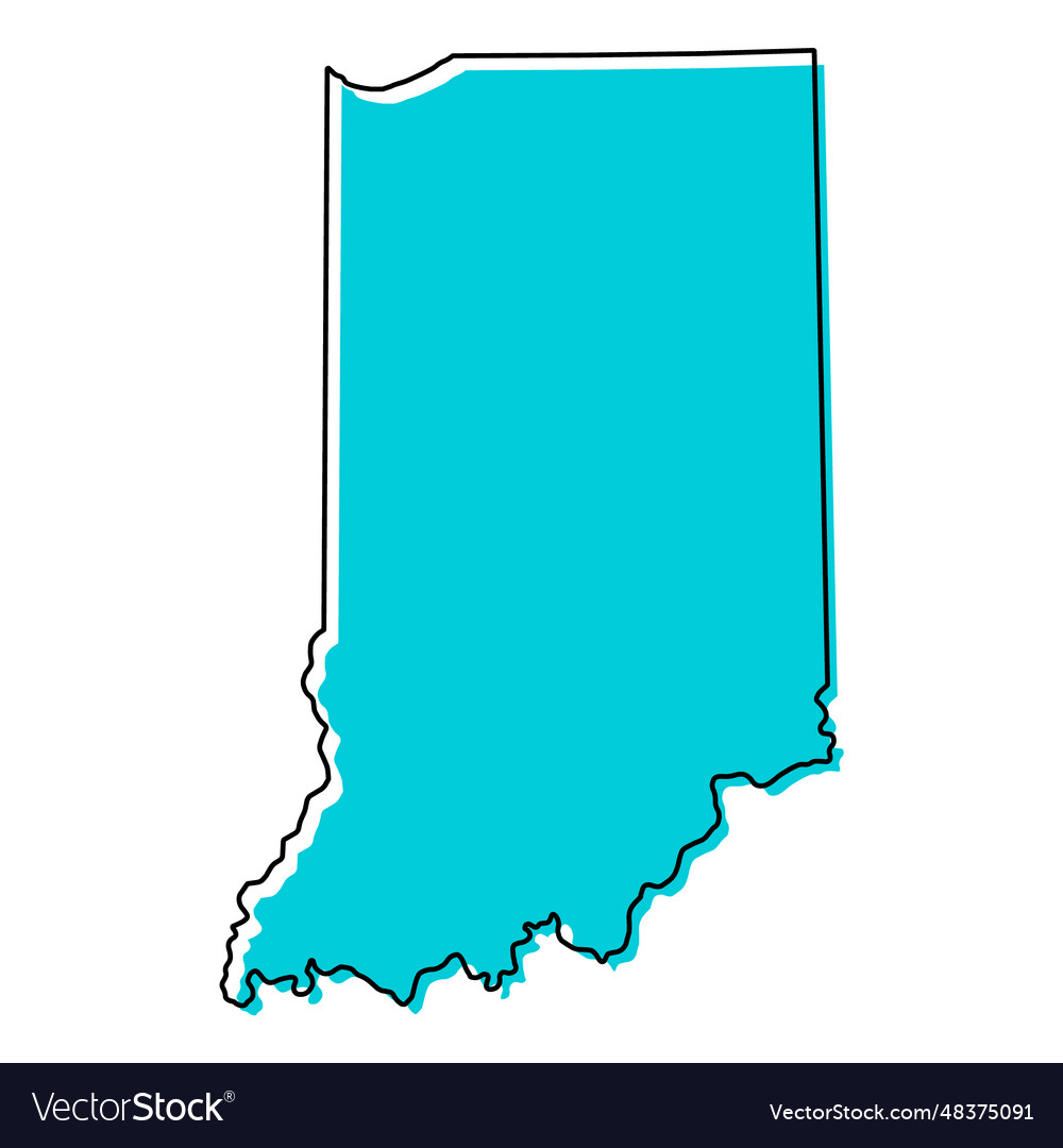 Indiana map shape united states of america flat Vector Image