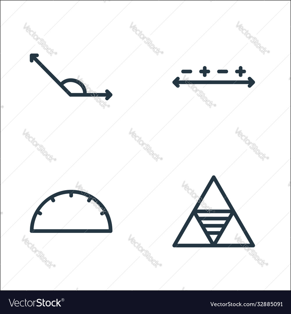 Mathematics line icons linear set quality vector image Mathematics line icons linear set quality