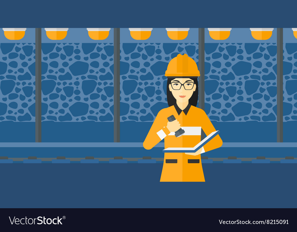 Miner checking documents