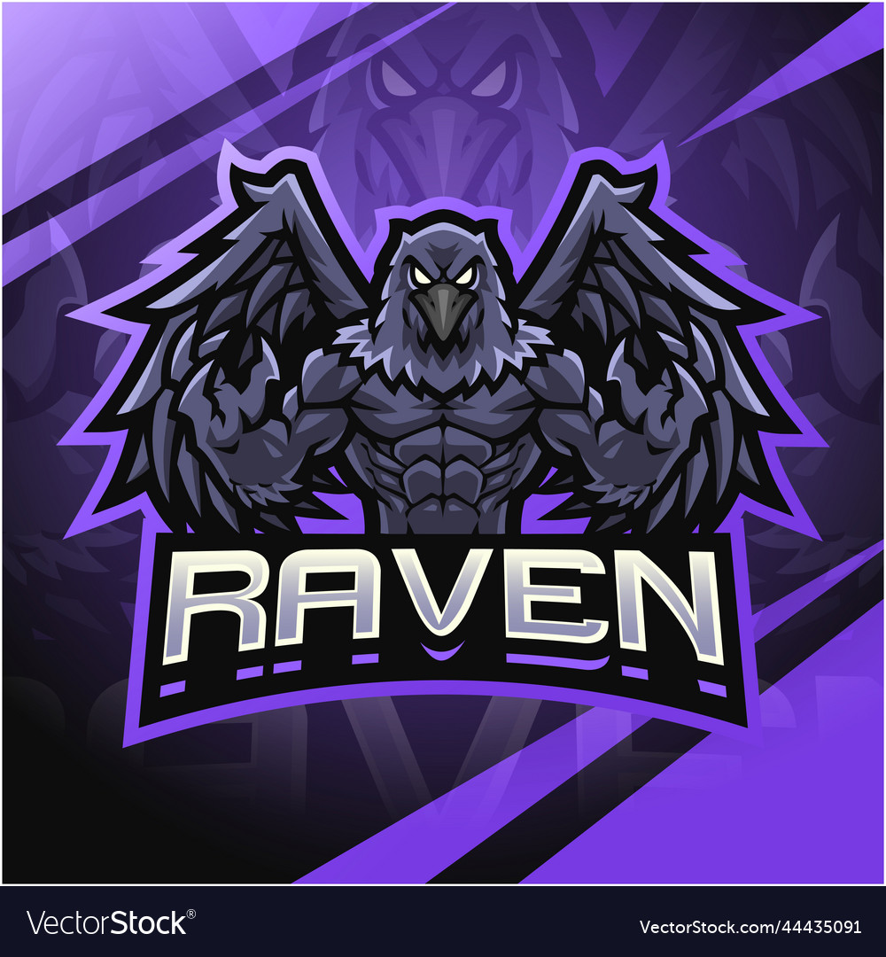 Ravens sport mascot logo design Royalty Free Vector Image