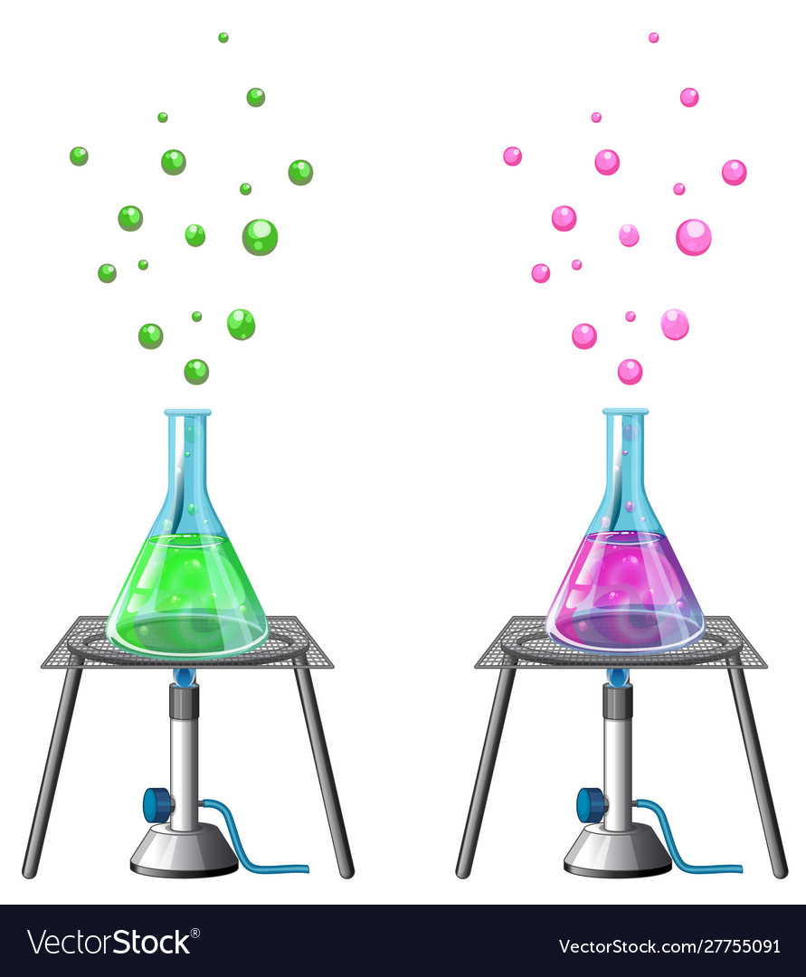 Science Experiment With Chemicals Royalty Free Vector Image