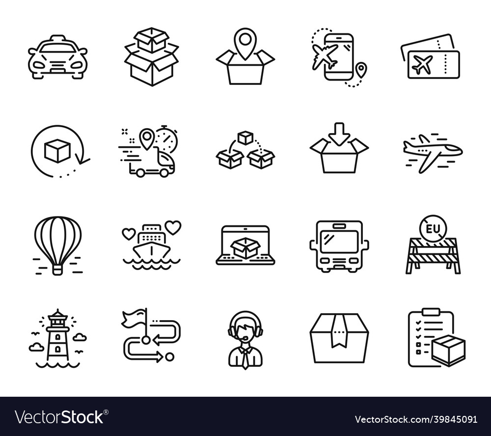 Set of return package parcel shipping