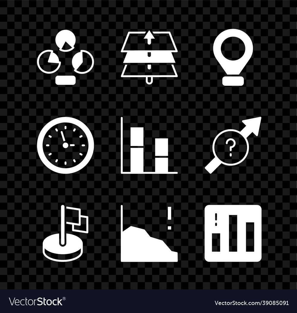 Set pie chart infographic layers location flag vector image Set pie chart infographic layers location flag