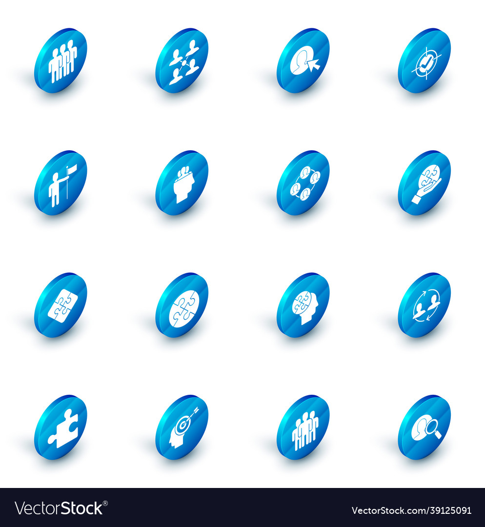 Set project team base user of man in business vector image Set project team base user of man in business