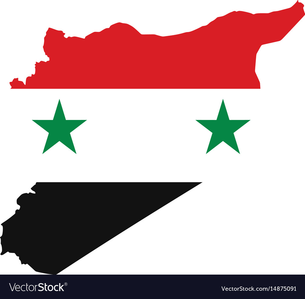 Syria map with flag inside