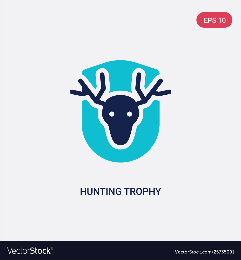 Two color hunting trophy icon from camping