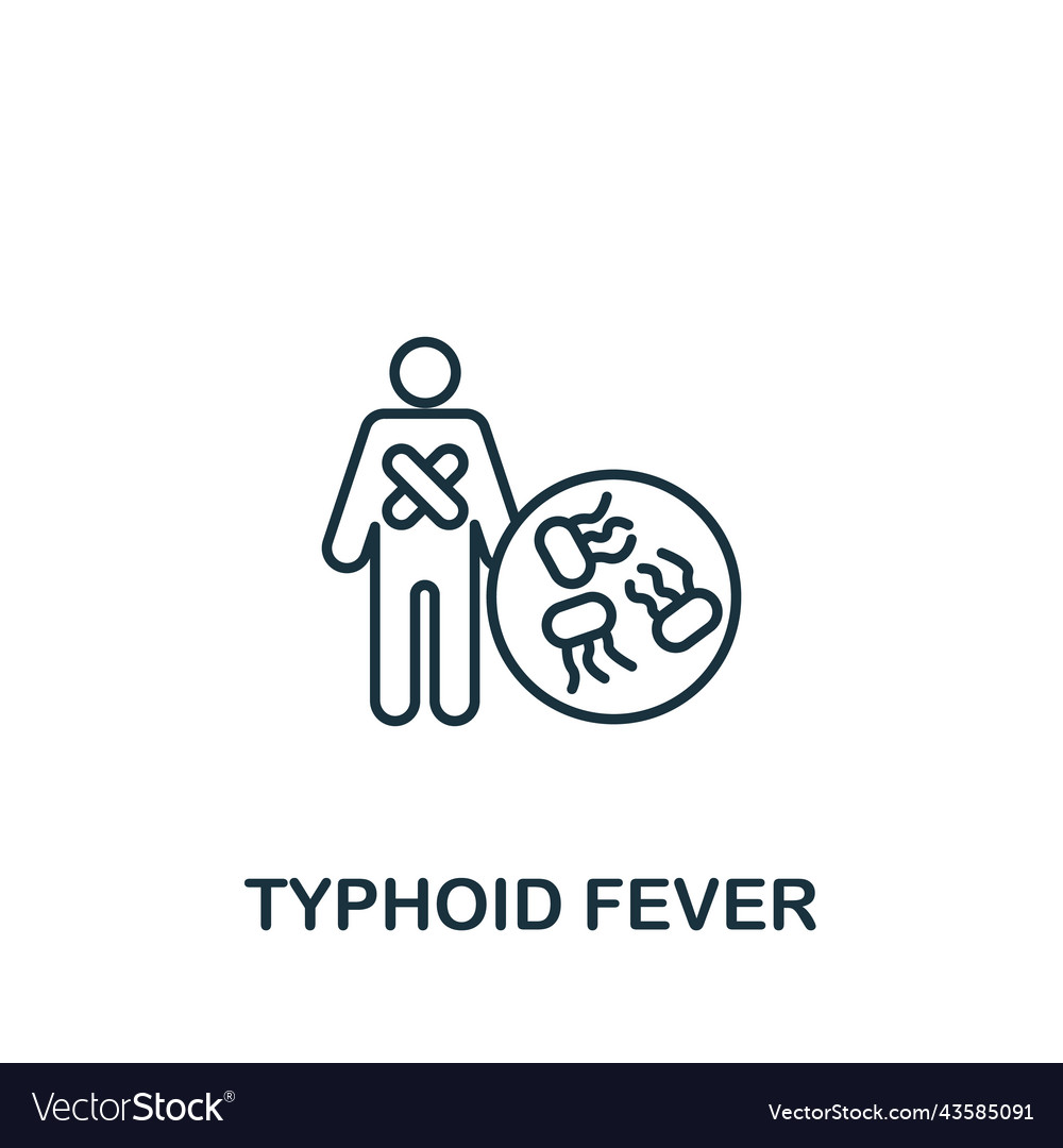 Typhoid fever icon monochrome simple deseases