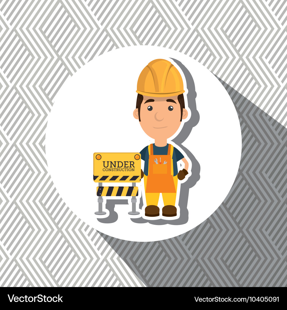 Under construction worker website Royalty Free Vector Image