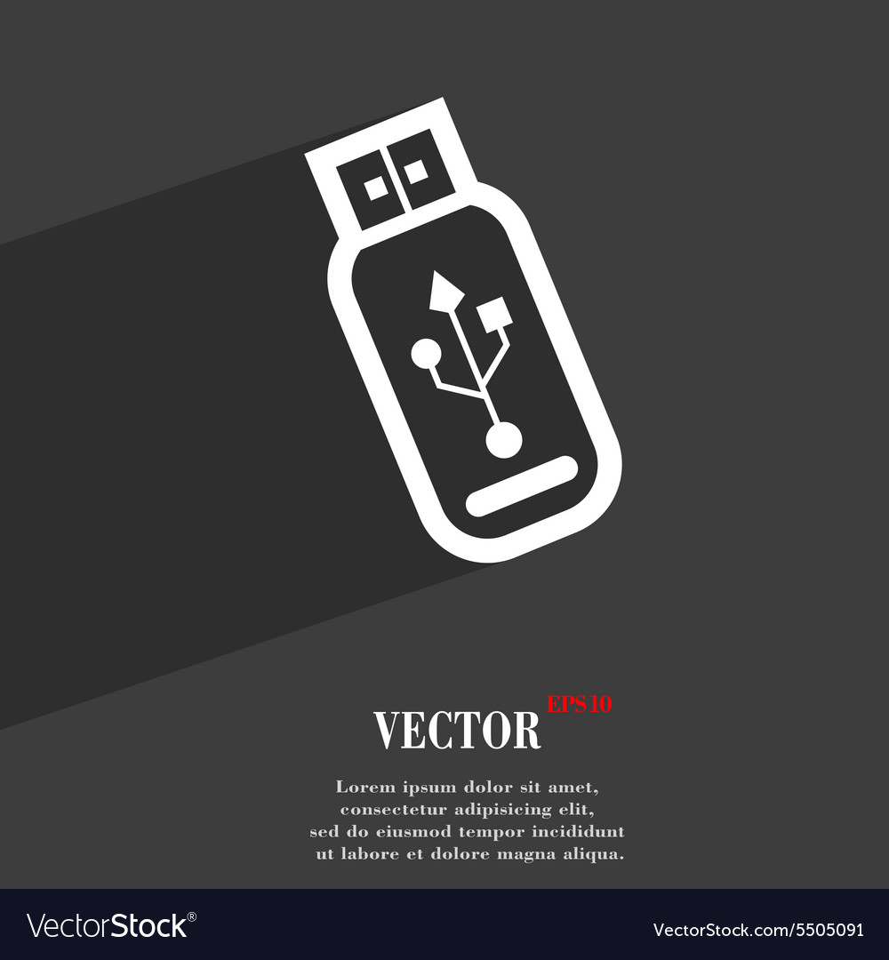 Usb flash drive icon symbol flat modern web design